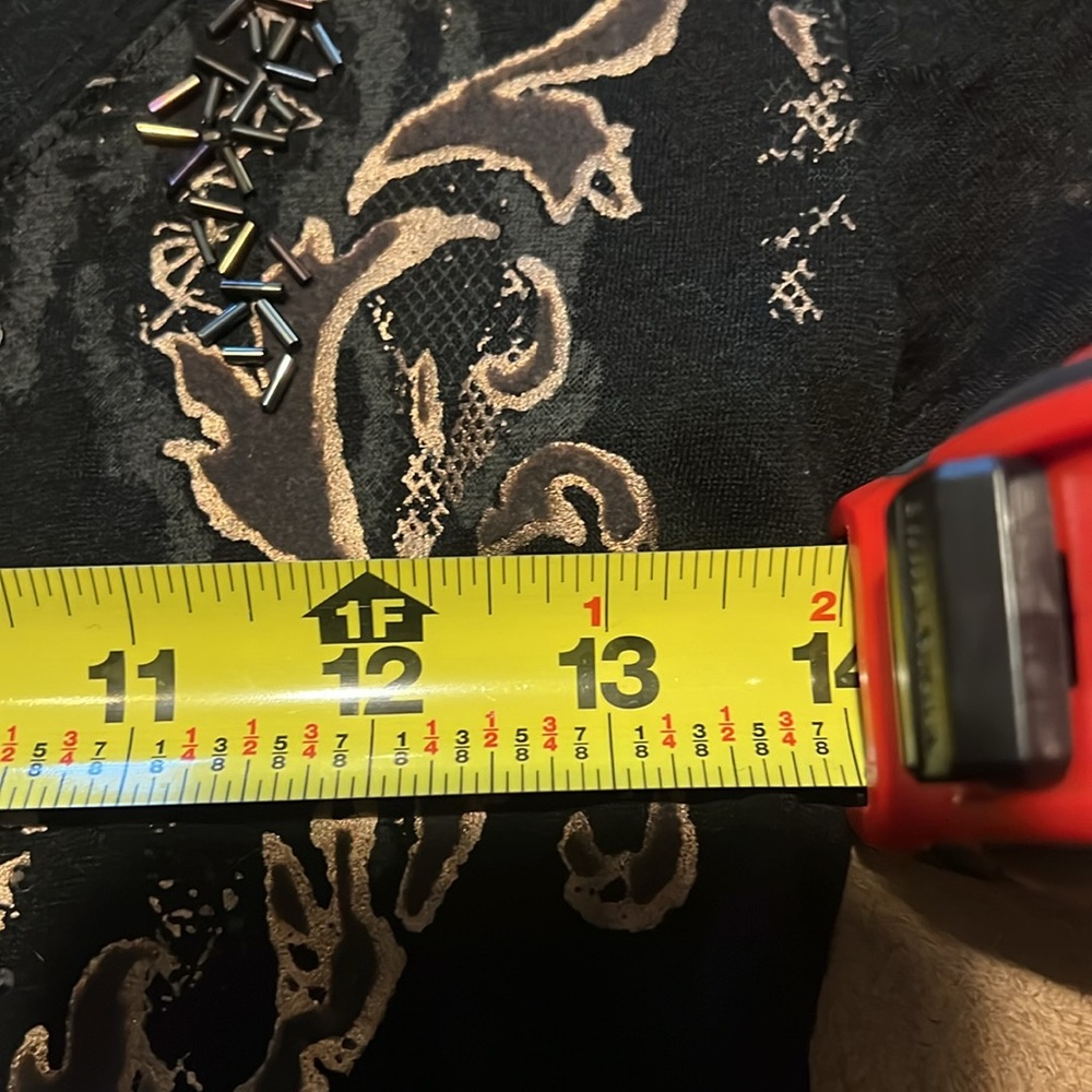 Elegant Black Embellished Women's Top. Put to pit 14”. Size Small. - Picture 3 of 4